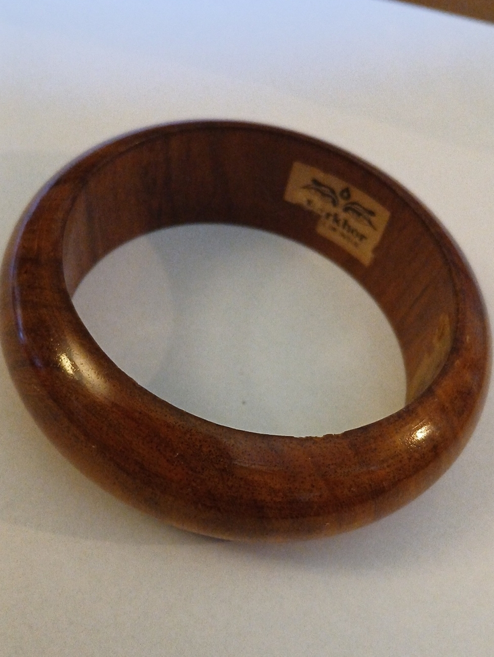 Vintage Chunky natural wood Barkhor bangle original Barkhor/Made In India Label